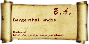Bergenthal Andos névjegykártya